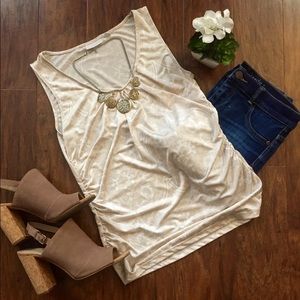 NY&C White and Cream Paisley Tank